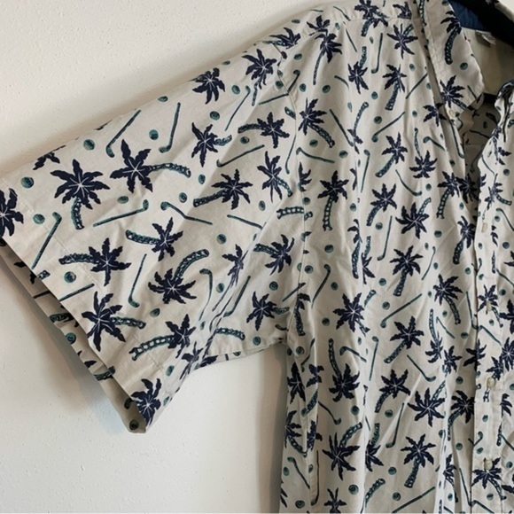 Vintage Bugle Boy Golf Clubs Palm Trees Tropical Shirt - Picture 2 of 6